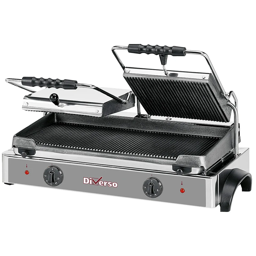 Diverso by Diamond Diverso WR-GR82-62 Electric panini grill DOUBLE, ribbed plates