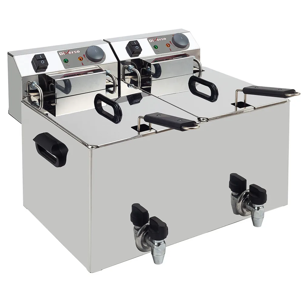 Diverso by Diamond Diverso WR-EF20-S2 Electric table top fryer  10 liters + tap