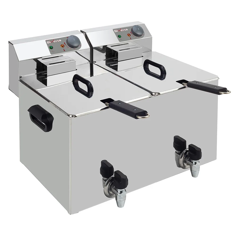 Diverso by Diamond Diverso WR-EF16-D8 Electric table top fryer 2x 8 liters + tap