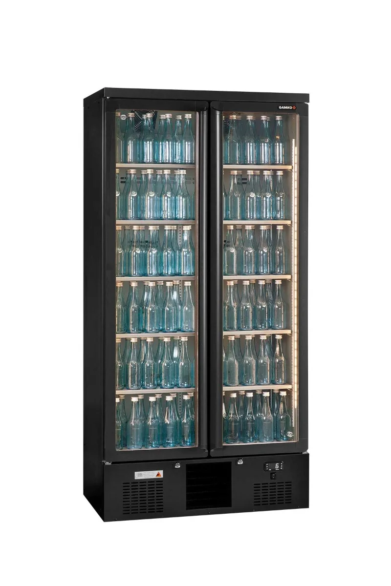 Gamko Maxiglass MG3/500G Maxiglass Hinged Glass Double Door Upright Bottle Cooler, 500 Litres
