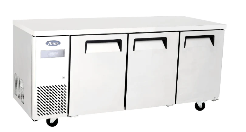 Atosa YPF9042 Three Door Stainless Steel Refrigerated Counter, 470 Litres
