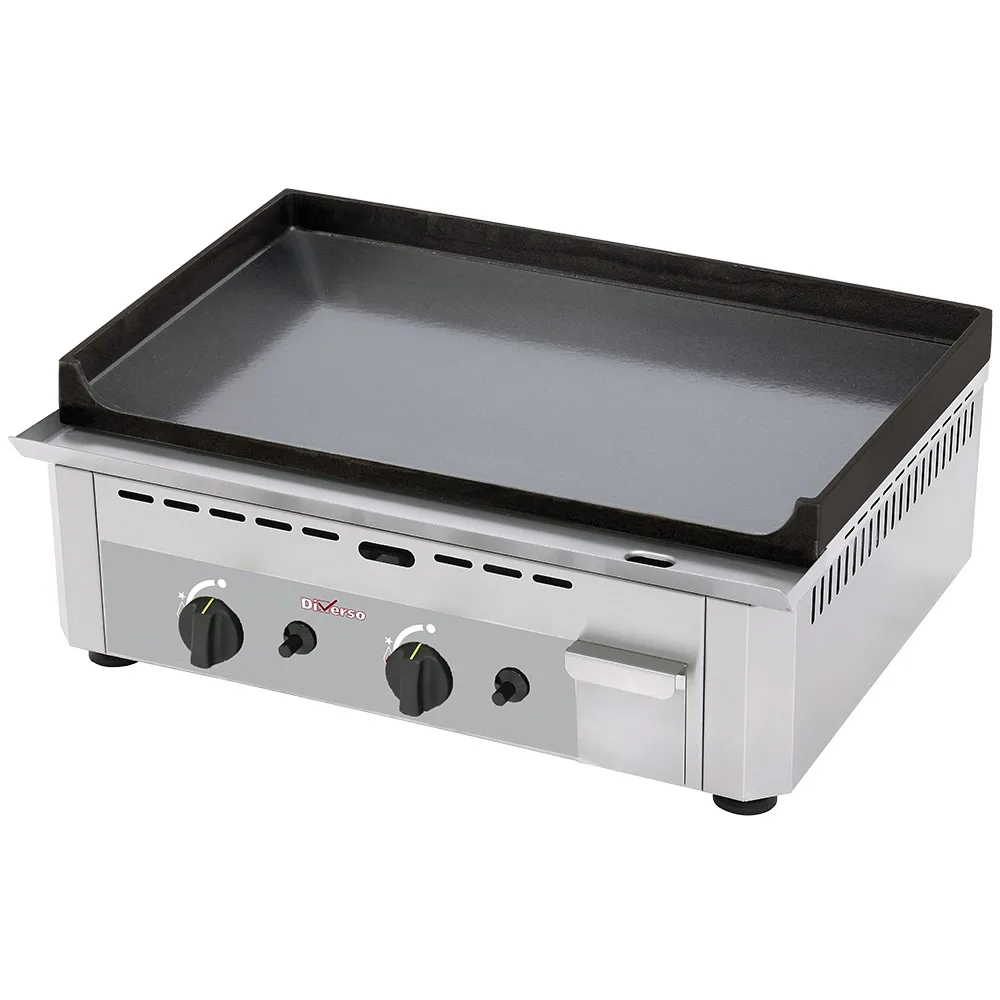 Diverso by Diamond Diverso WR-GP60-SS Gas griddle plate, double, enamelled
