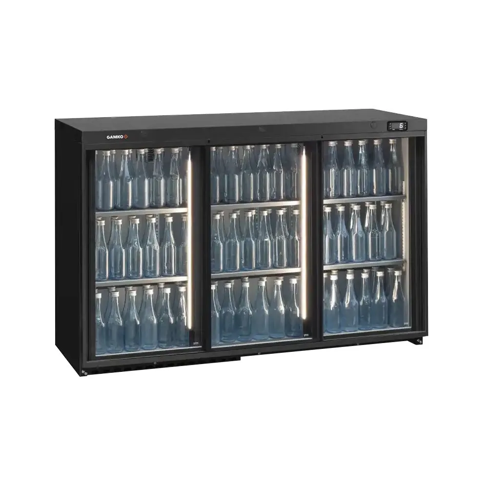 Gamko LG3-250GCS Maxiglass Low Height Sliding Glass Triple Door Bottle Cooler, 338 Litres